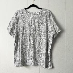 Athleta Womens T-Shirt 3X Cotton Animal Print Casual Everyday Comfort Wear Basic